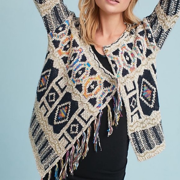 Anthropologie Sweaters - ANTHROPOLOGIE Moth brand Fringe Sweater Spectra